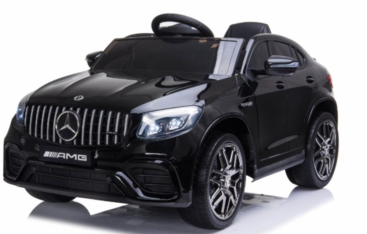Mercedes Benz GLC63S V8 Zwart - 1 persoons - Leder look zitje incl. Softstart | Elektrische kinderauto - Inclusief afstandsbediening - Gratis verzending - KiddoCars